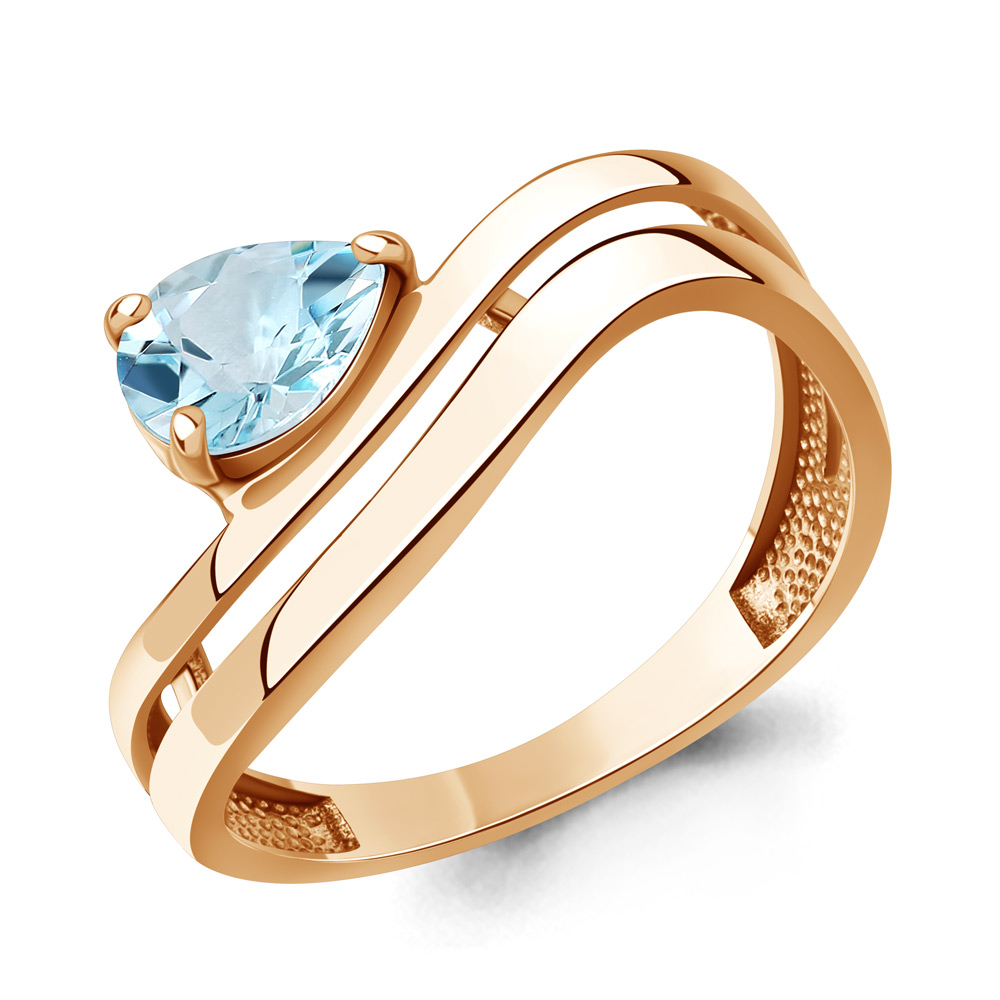 65026902 Кольцо из Золота с топазом скай блю