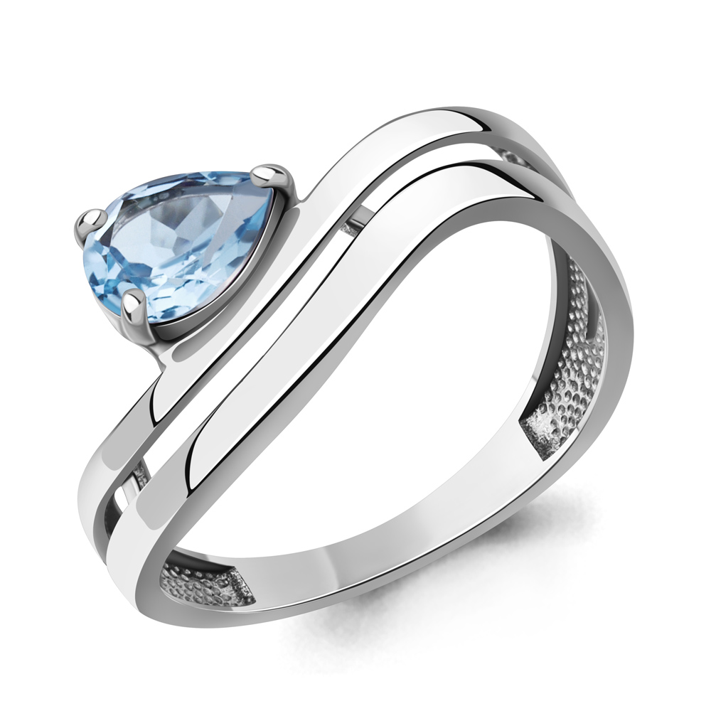 65026905 Кольцо из Серебра с топазом свисс блю