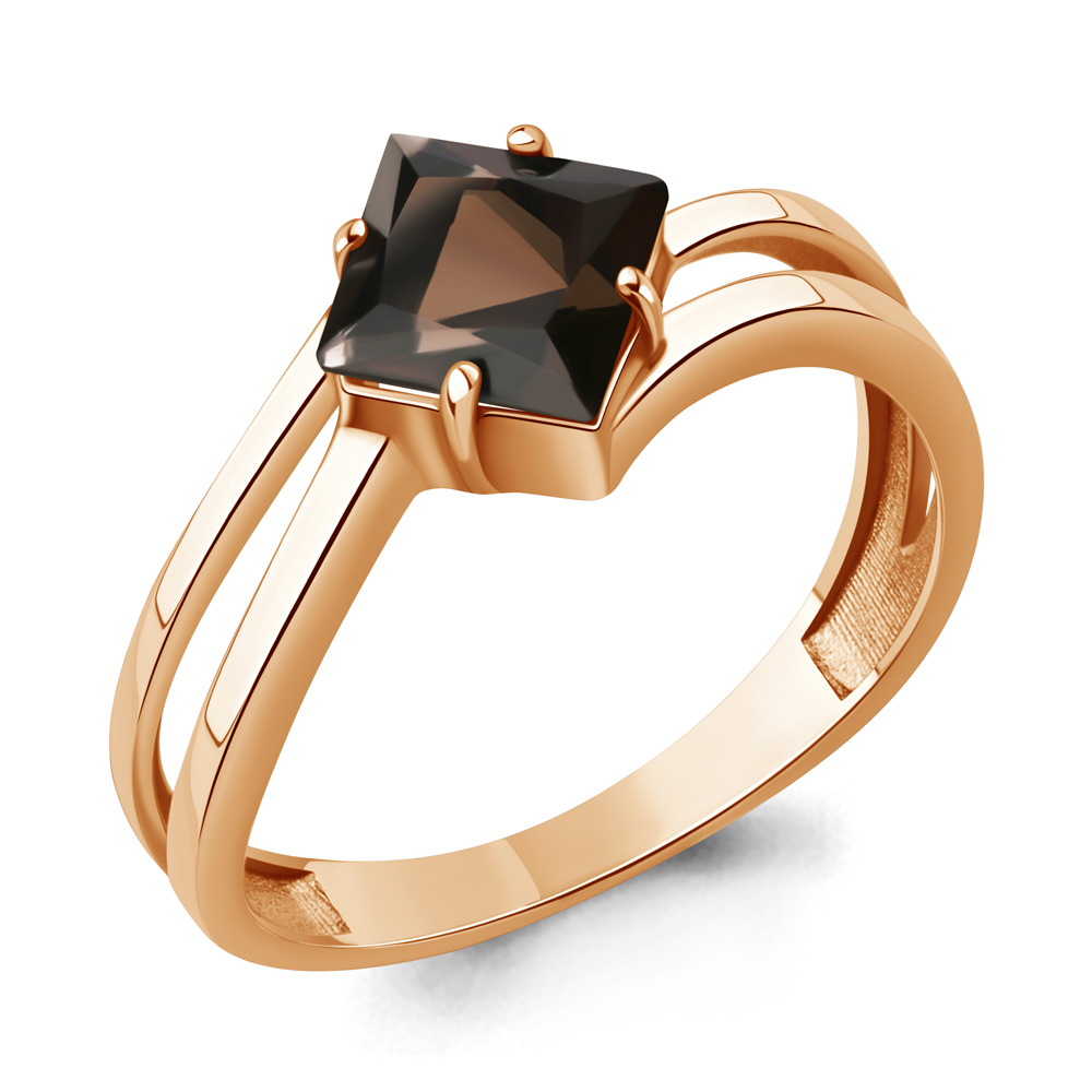 65027001 Кольцо из Золота с кварцем дымчатым