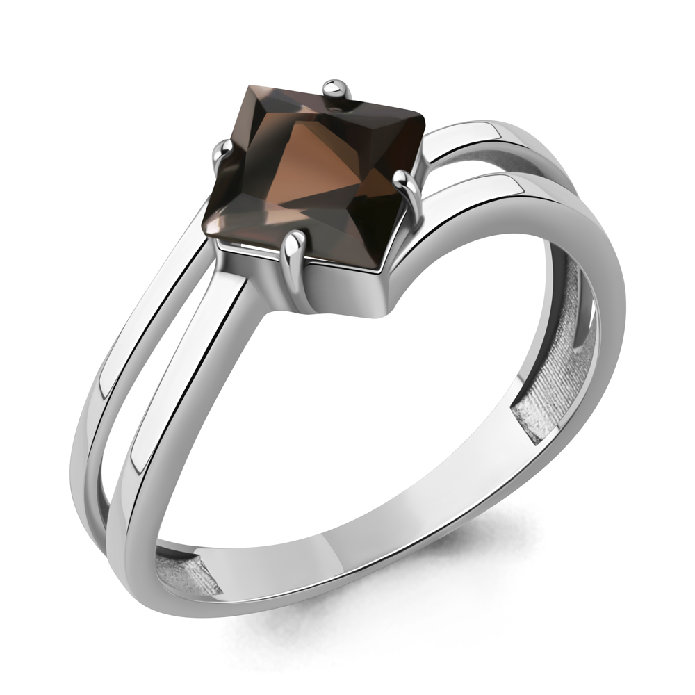 65027001 Кольцо из Серебра с кварцем дымчатым