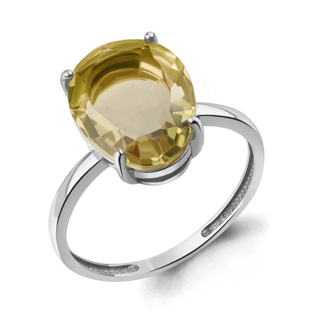 65027311 Кольцо из Серебра с кварцем лимонным