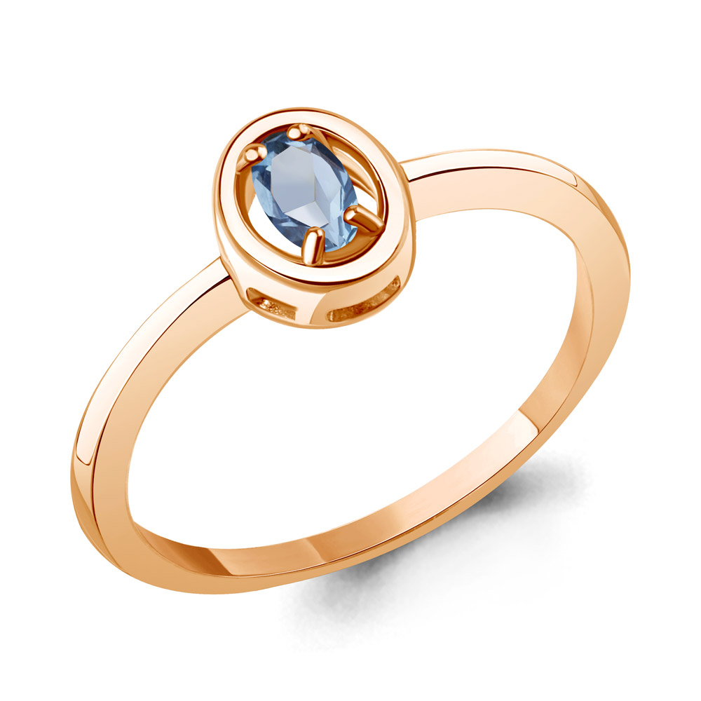 65027505 Кольцо из Золота с топазом свисс блю