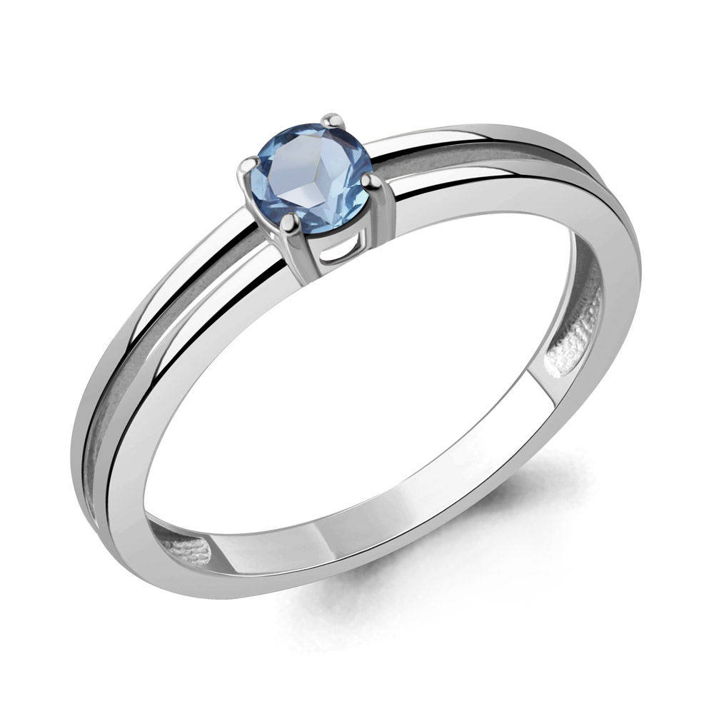 65027905 Кольцо из Серебра с топазом свисс блю