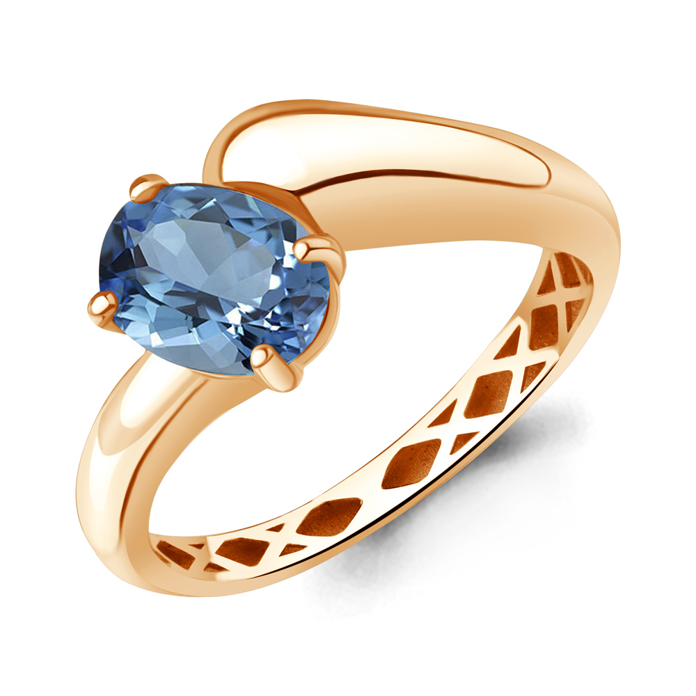 65028205 Кольцо из Золота с топазом свисс блю