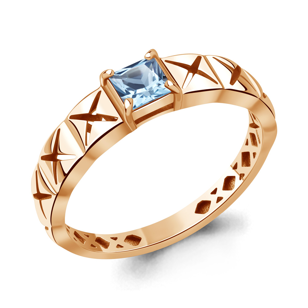 65028905 Кольцо из Золота с топазом свисс блю