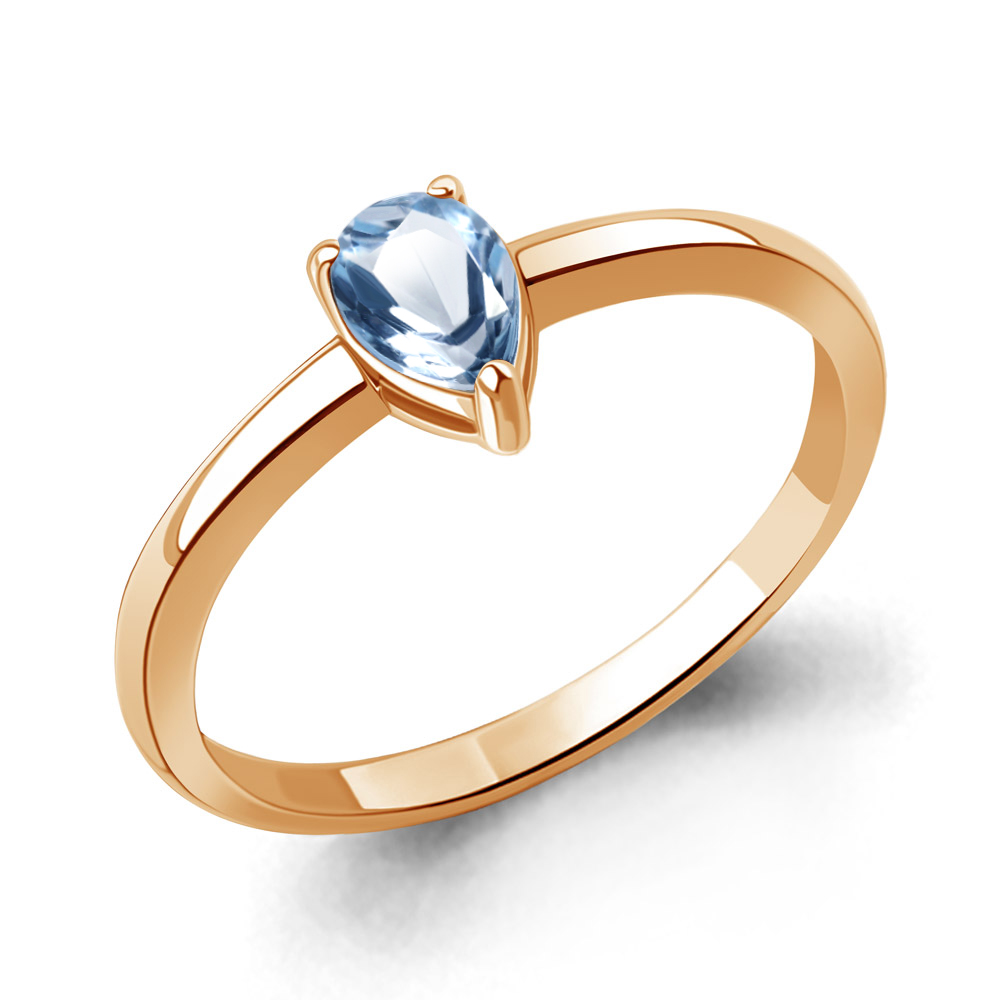 65029105 Кольцо из Золота с топазом свисс блю