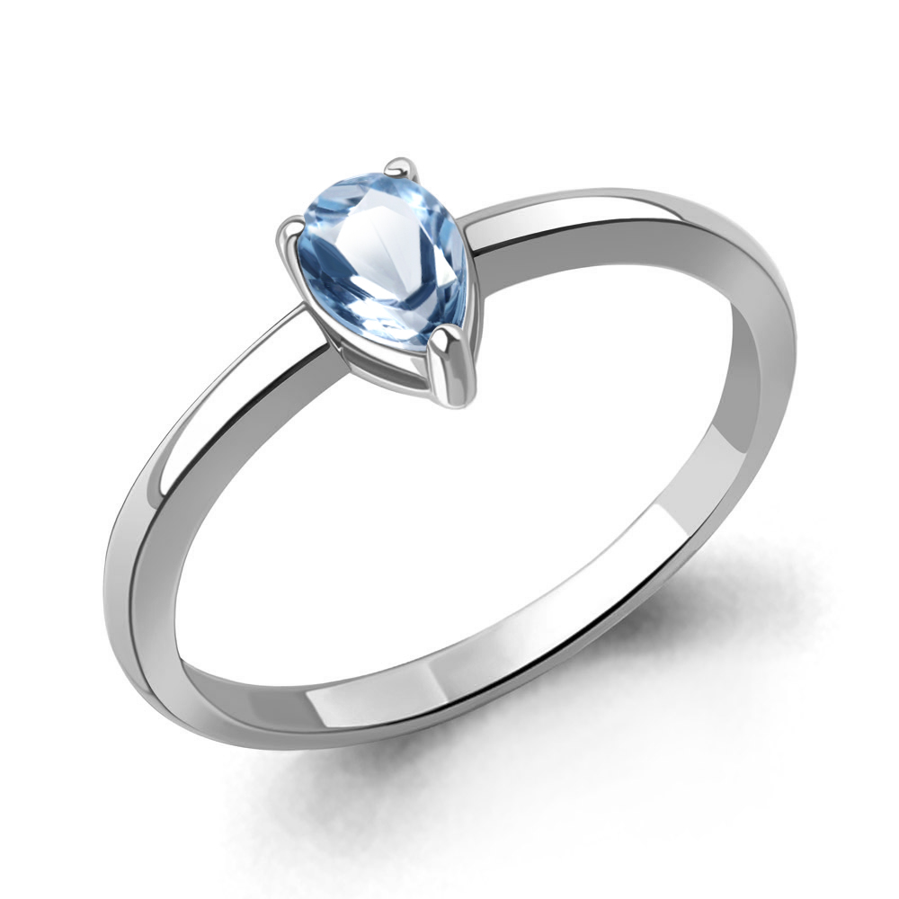 65029105 Кольцо из Серебра с топазом свисс блю