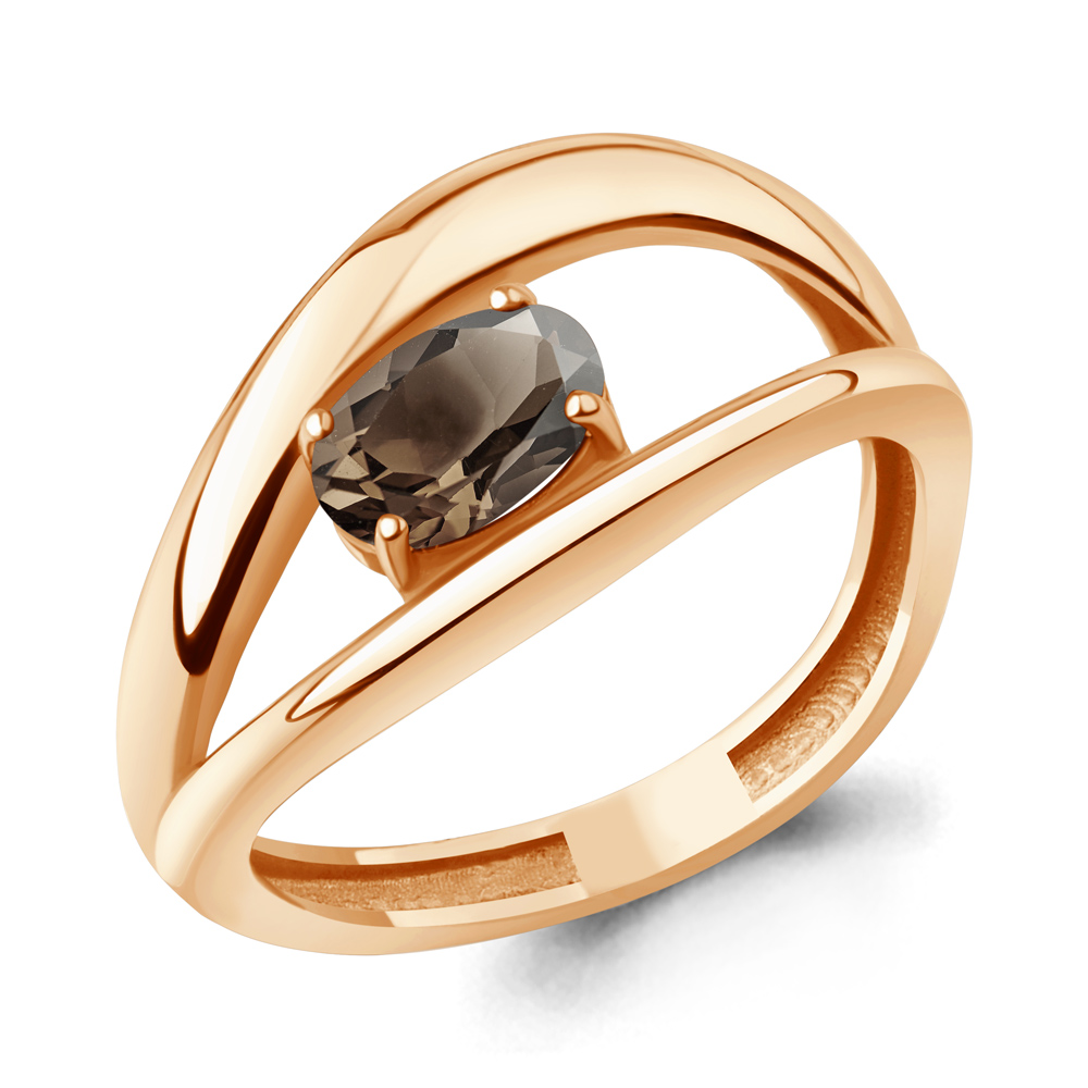 65029601 Кольцо из Золота с кварцем дымчатым