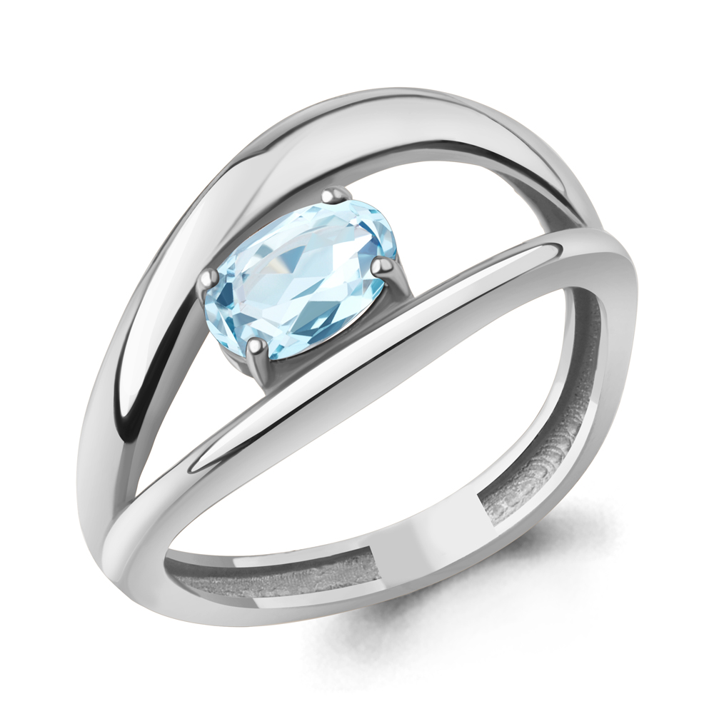 65029602 Кольцо из Серебра с топазом скай блю