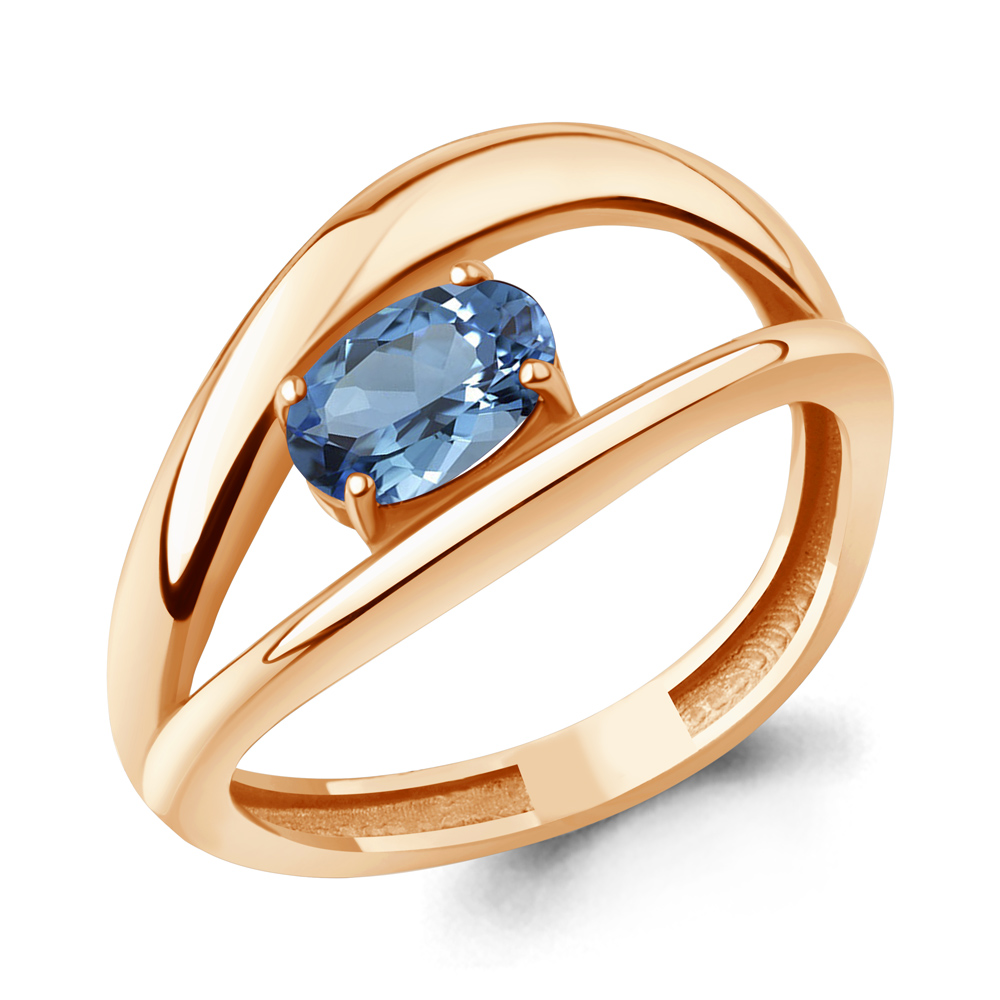 65029605 Кольцо из Золота с топазом свисс блю