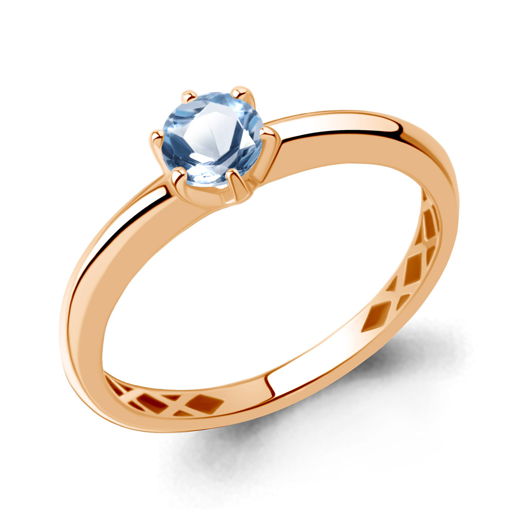 65031105 Кольцо из Золота с топазом свисс блю