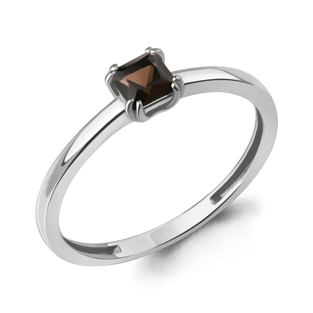 65031301 Кольцо из Серебра с кварцем дымчатым
