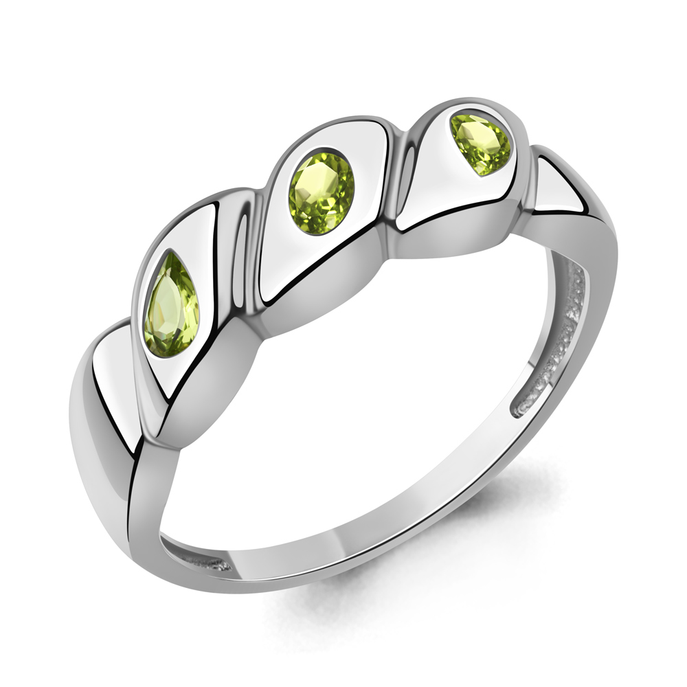 65031707 Кольцо из Серебра с хризолитами