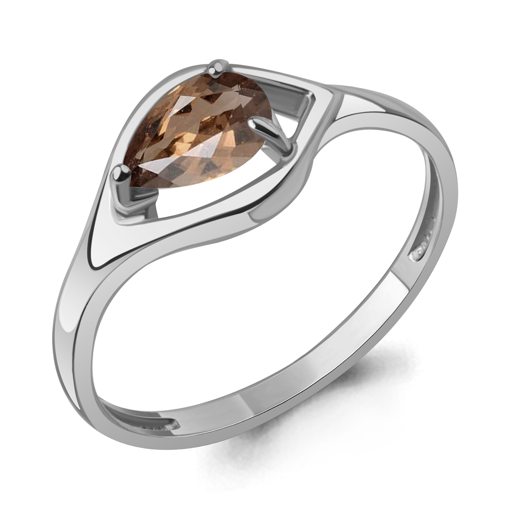 65032501 Кольцо из Серебра с кварцем дымчатым