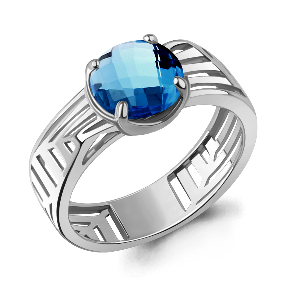 65033093 Кольцо из Серебра с нанотопазом лондон