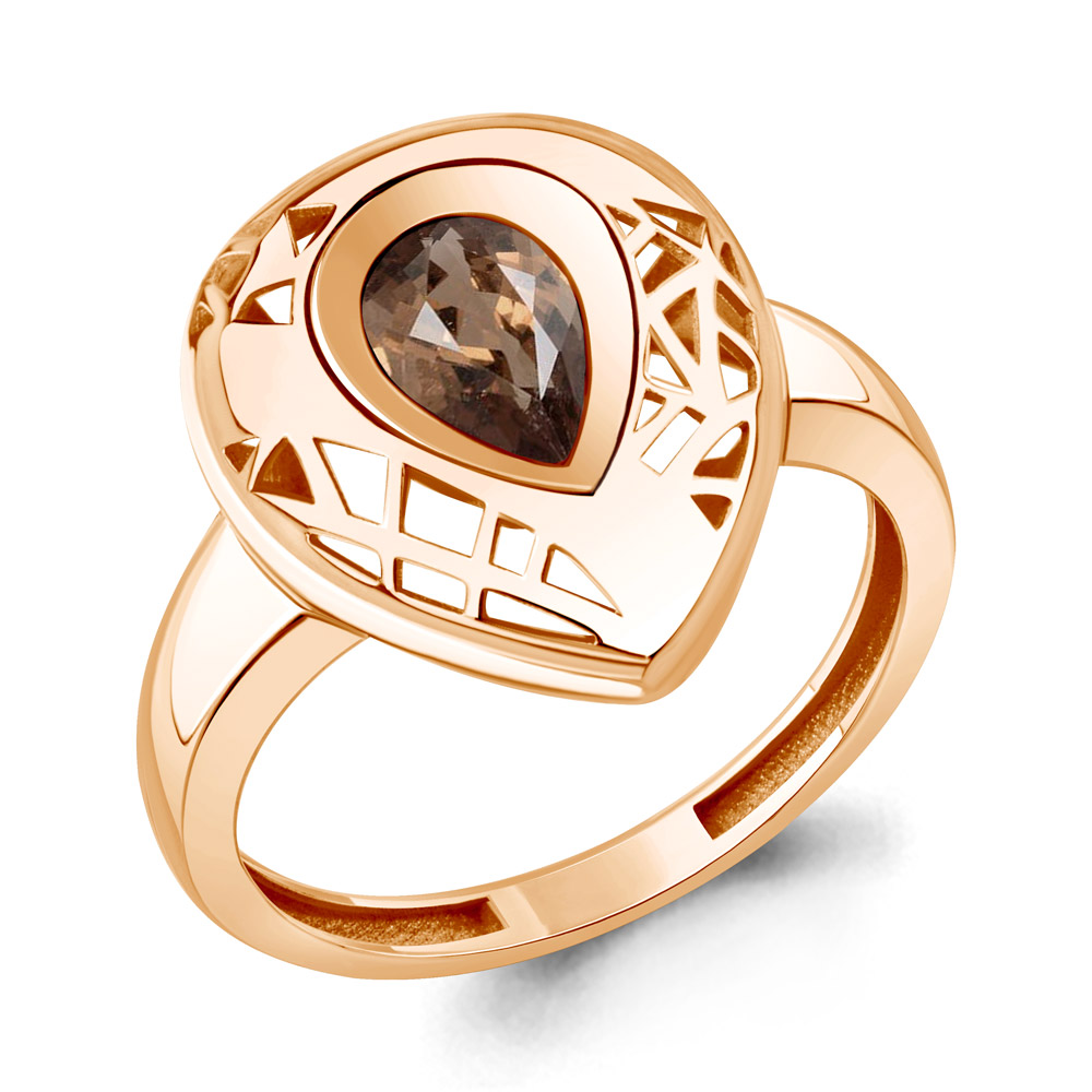 65033301 Кольцо из Золота с кварцем дымчатым