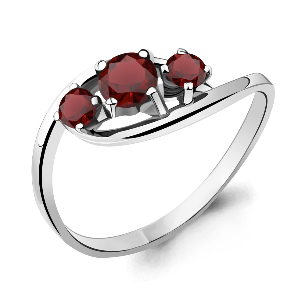 6509003 Кольцо из Серебра с гранатами