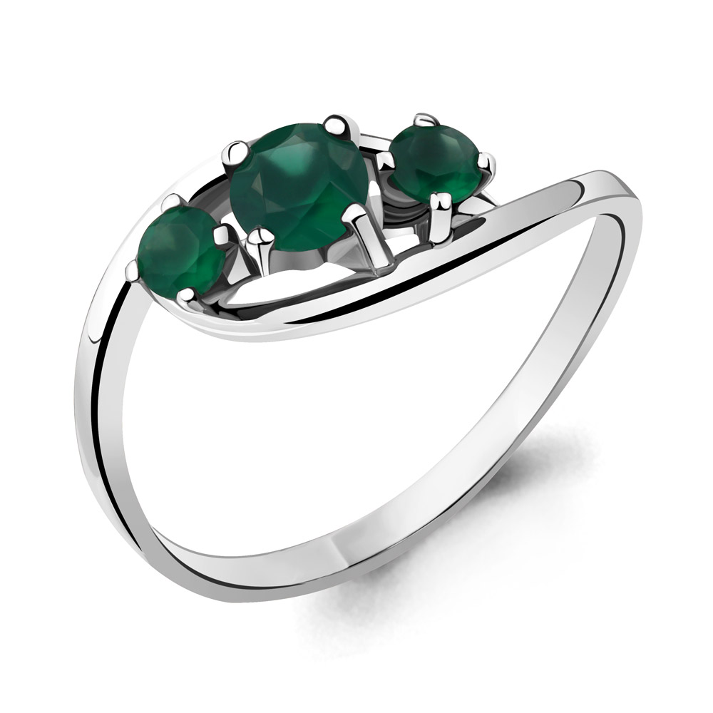 6509009 Кольцо из Серебра с агатами