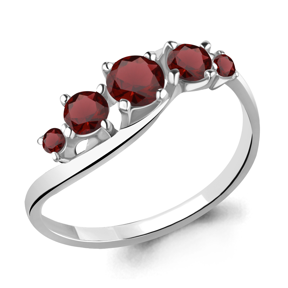 6509203 Кольцо из Серебра с гранатами