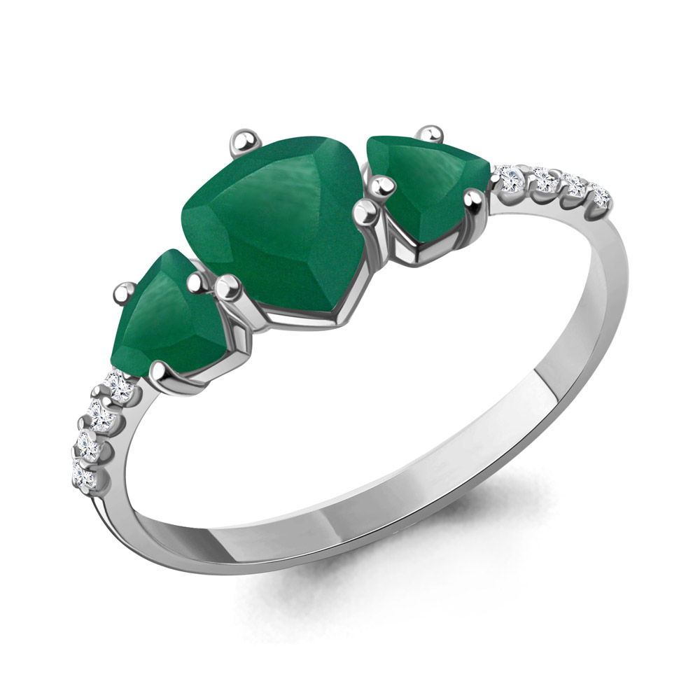 6519709А Кольцо из Серебра с агатами, фианитами