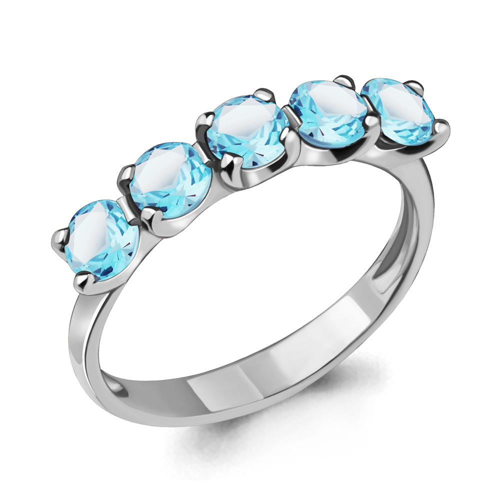 Кольцо из Серебра с топазами скай блю, артикул 6526002 - AQUAMARINE Jewelry