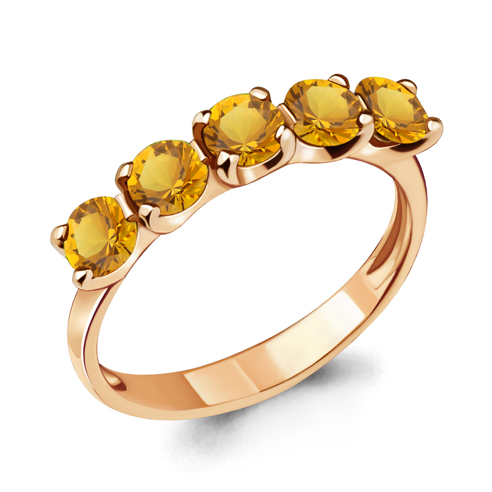 6526006 Кольцо из Золота с цитринами