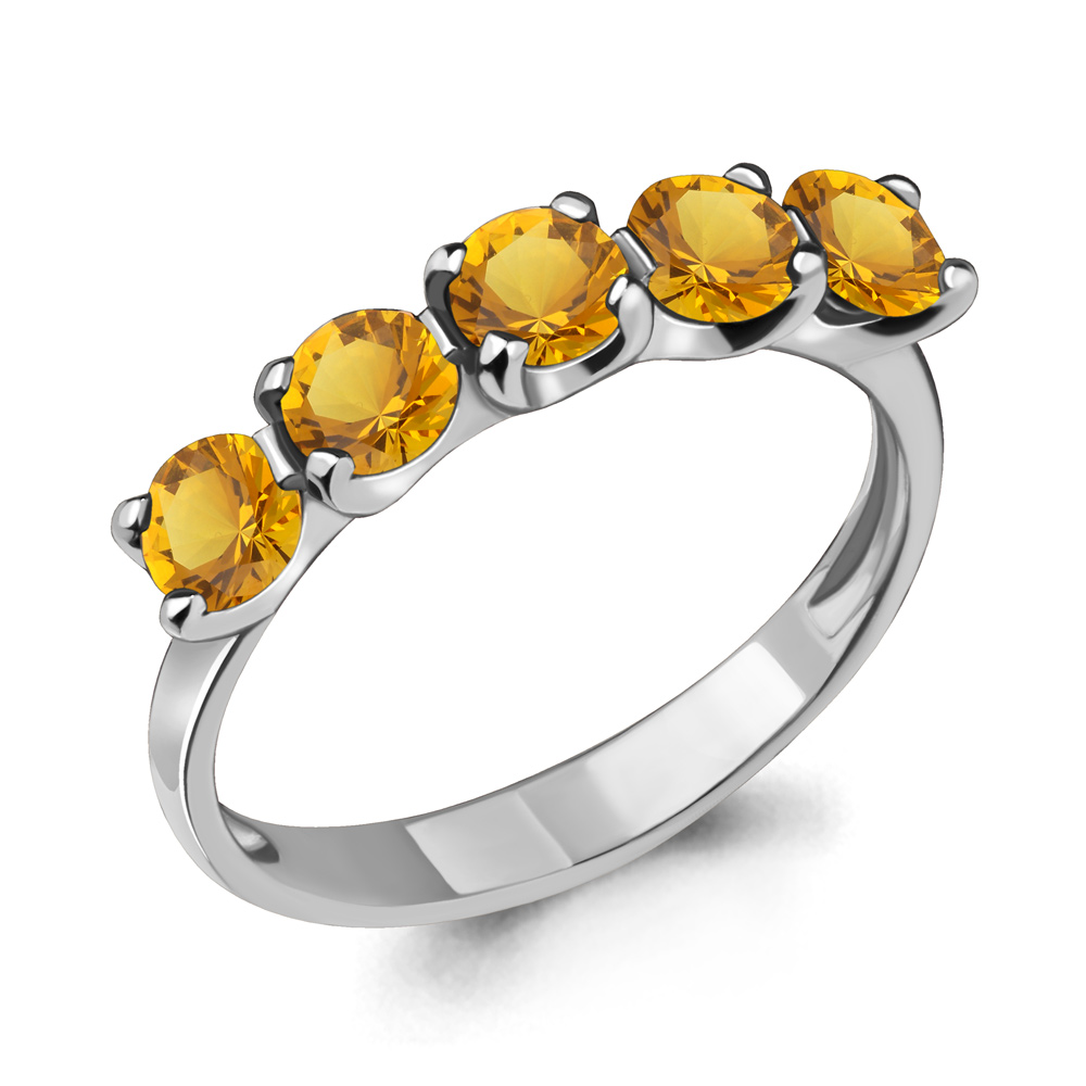 6526006 Кольцо из Серебра с цитринами