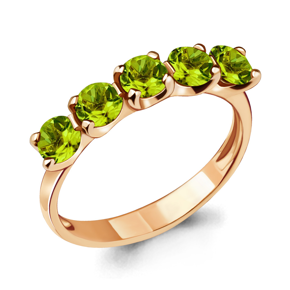 6526007 Кольцо из Золота с хризолитами