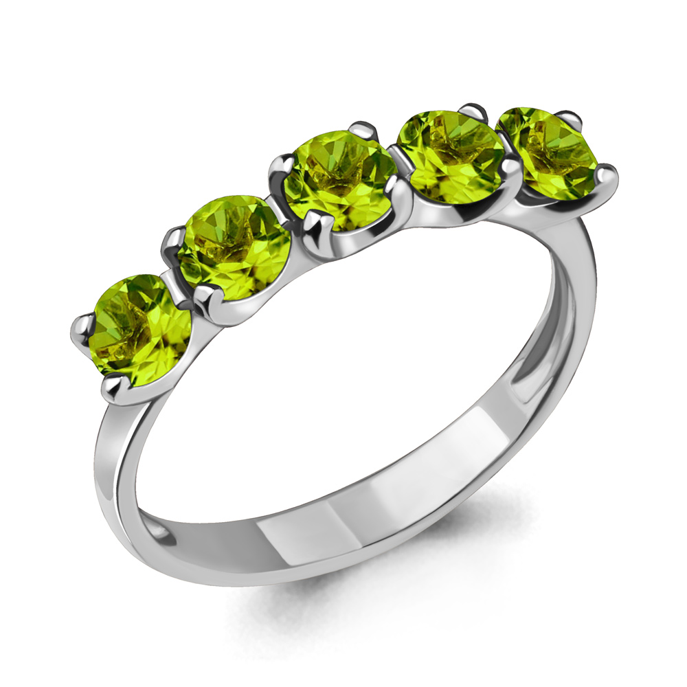 6526007 Кольцо из Серебра с хризолитами