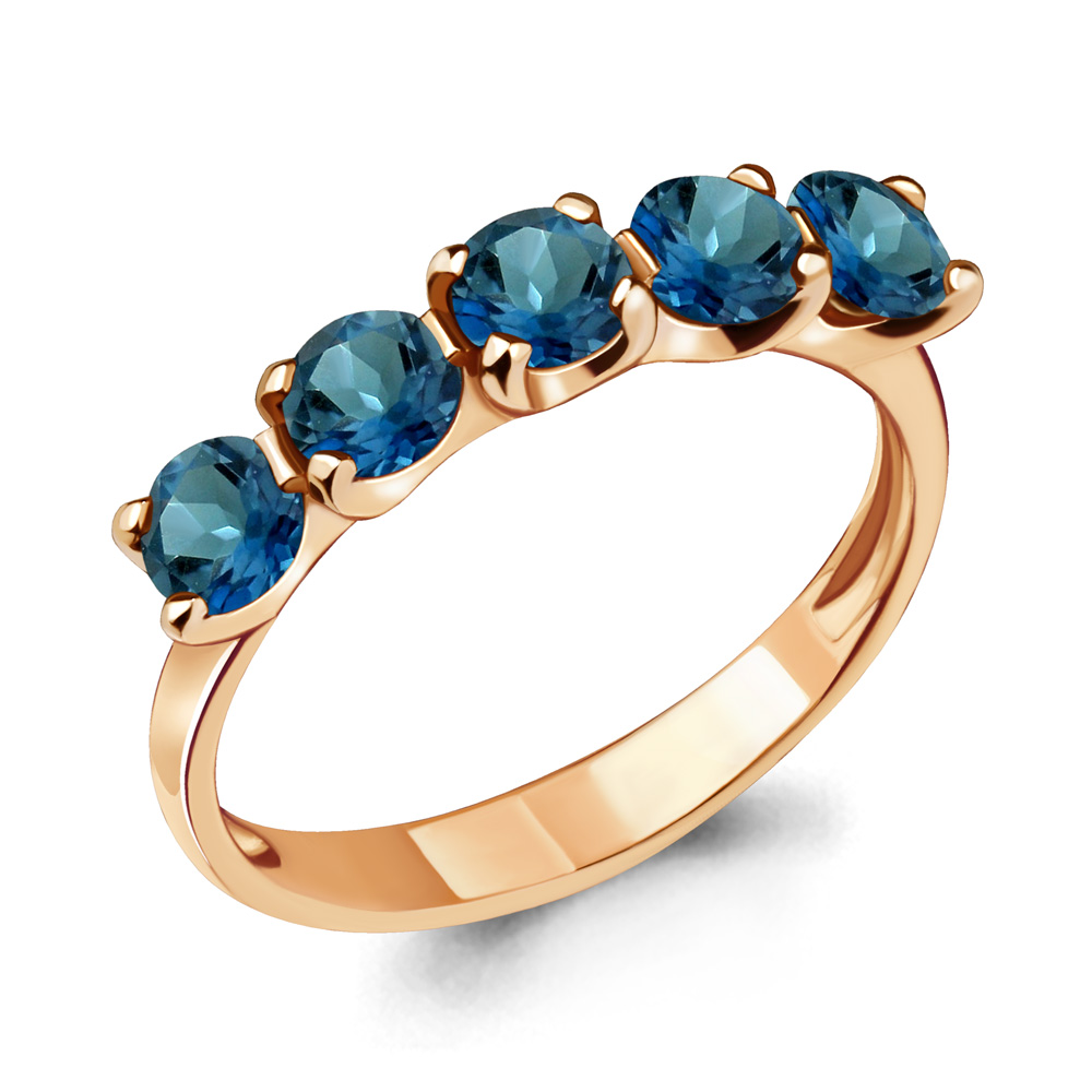 6526008 Кольцо из Золота с топазами лондон блю