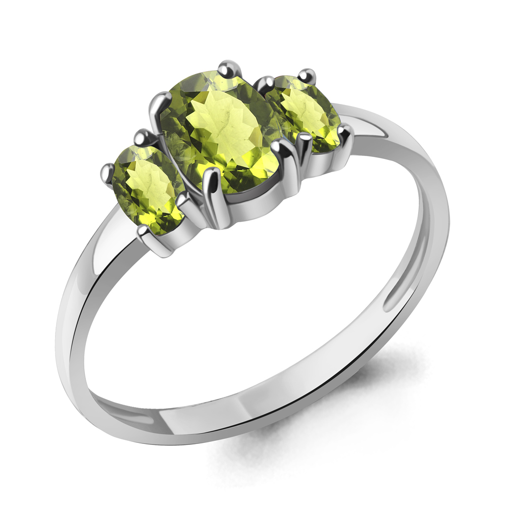 6535407 Кольцо из Серебра с хризолитами