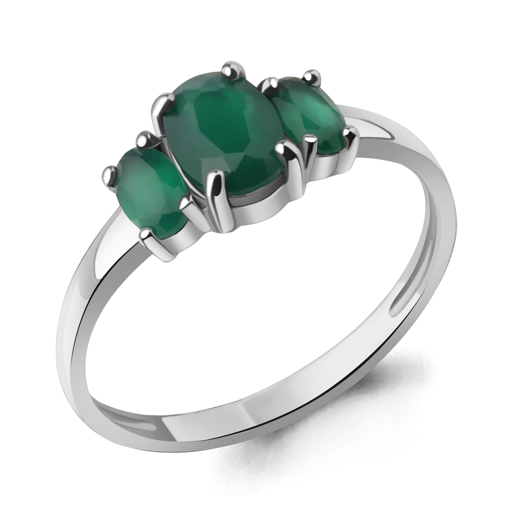 6535409 Кольцо из Серебра с агатами