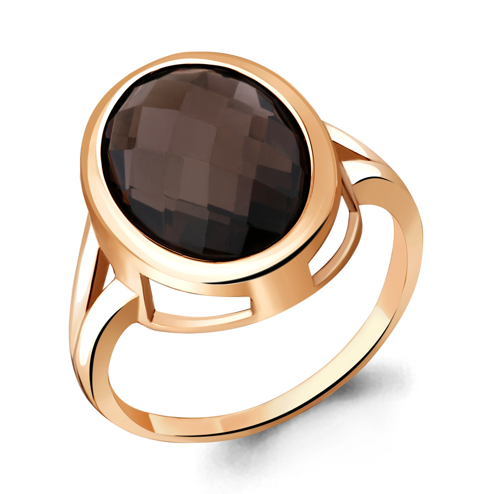 6547001 Кольцо из Золота с кварцем дымчатым