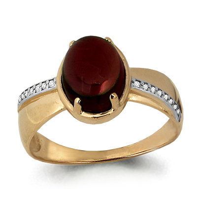 6547503А Кольцо из Золота с гранатом, фианитами