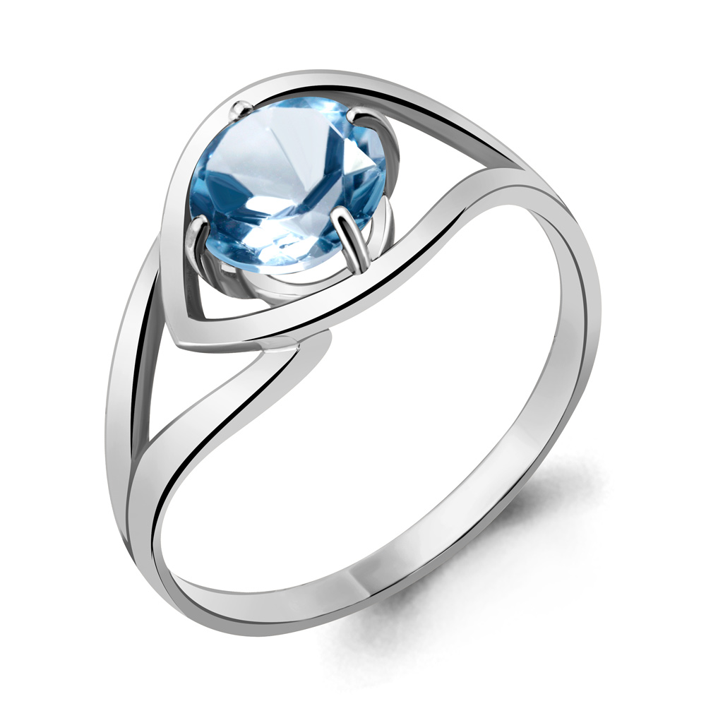 6551205 Кольцо из Серебра с топазом свисс блю
