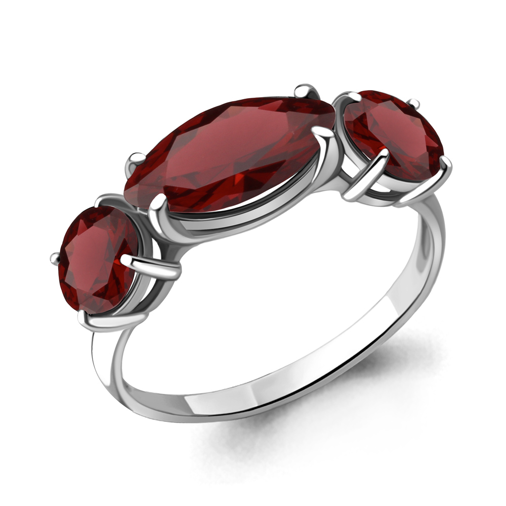 6559203 Кольцо из Серебра с гранатами