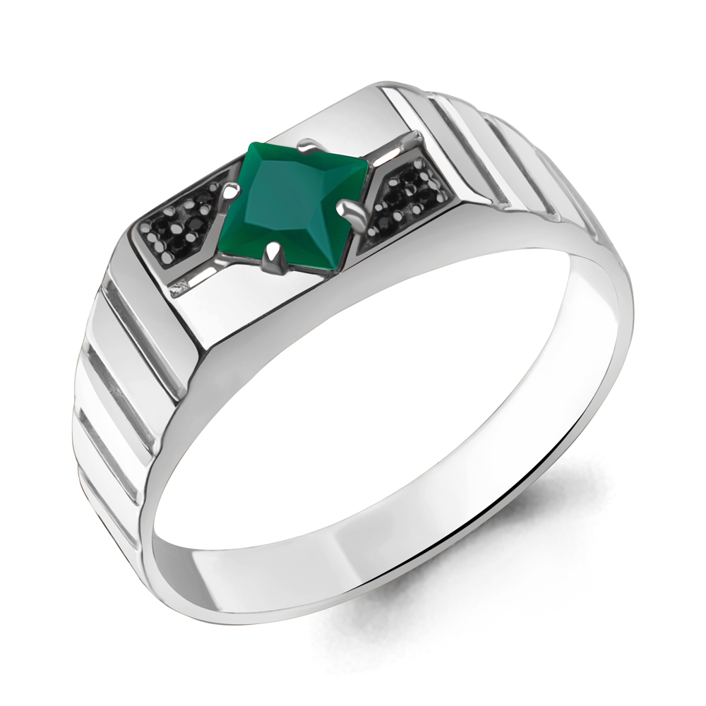 6561909Ч Кольцо из Серебра с агатом, нанокристаллами