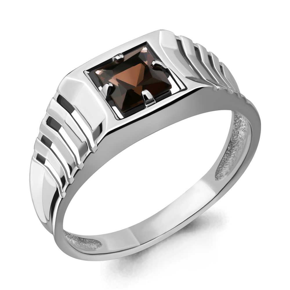 6562001 Кольцо из Серебра с кварцем дымчатым