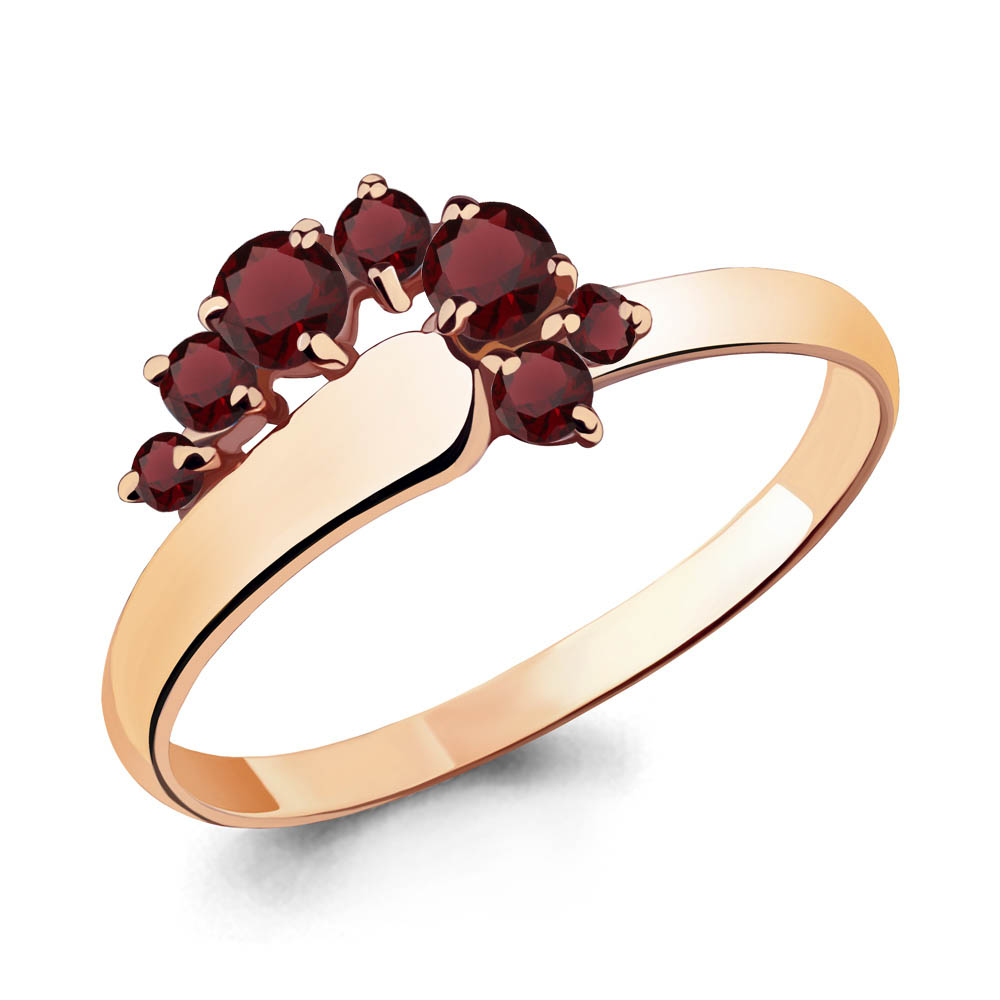 6567703 Кольцо из Золота с гранатами из коллекции "Аура"