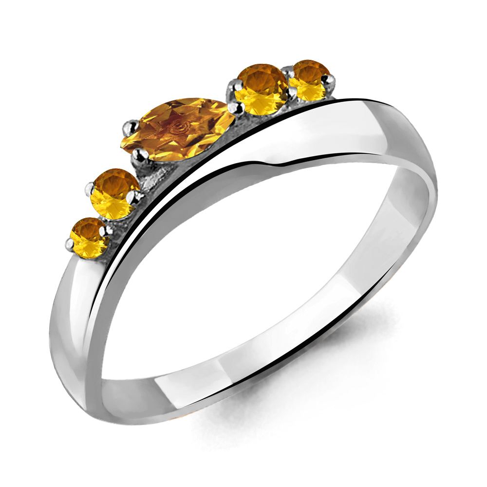 6568206 Кольцо из Серебра с цитринами из коллекции "Аура"