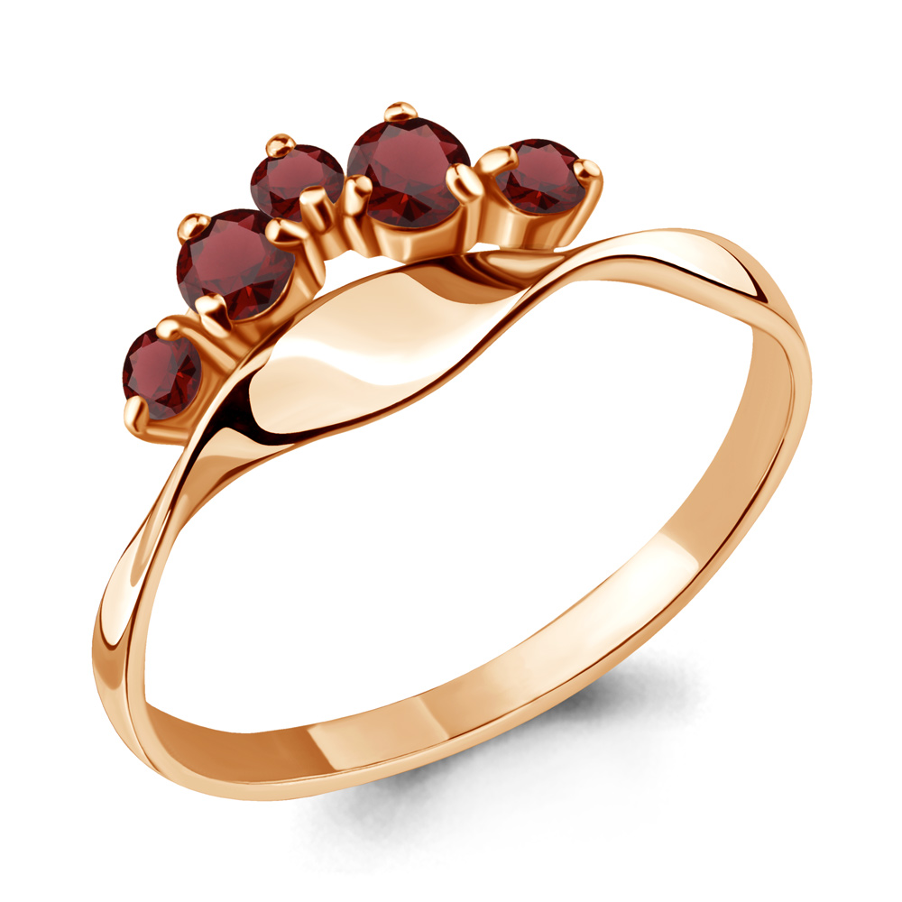 6568303 Кольцо из Золота с гранатами из коллекции "Аура"