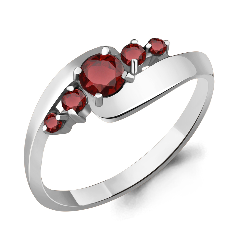 6568403 Кольцо из Серебра с гранатами из коллекции "Аура"