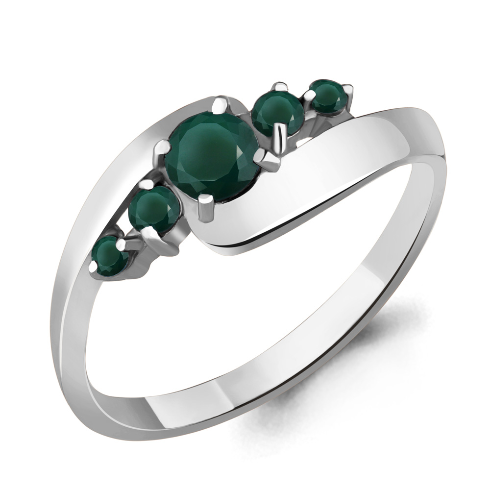 6568409 Кольцо из Серебра с агатами из коллекции "Аура"