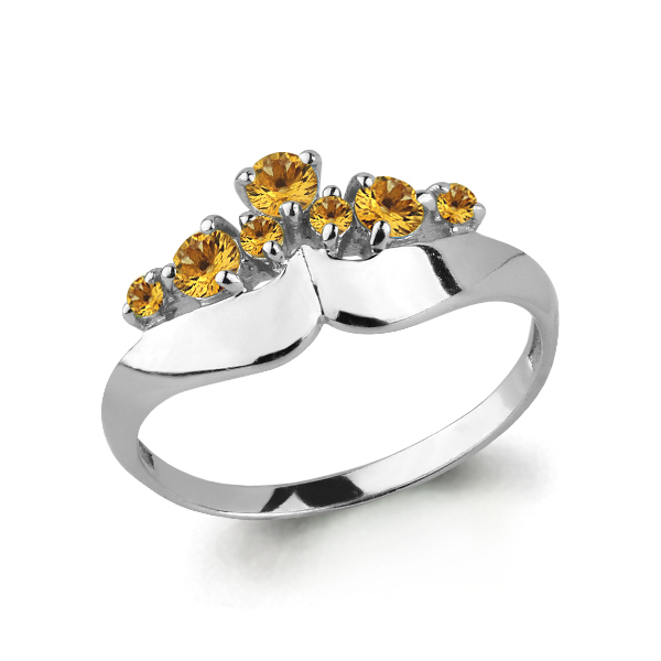 6568806 Кольцо из Серебра с цитринами из коллекции "Аура"