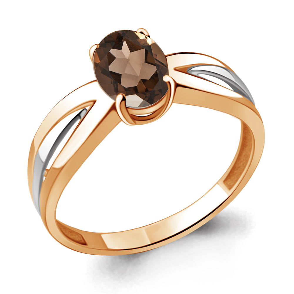 6570301 Кольцо из Золота с кварцем дымчатым