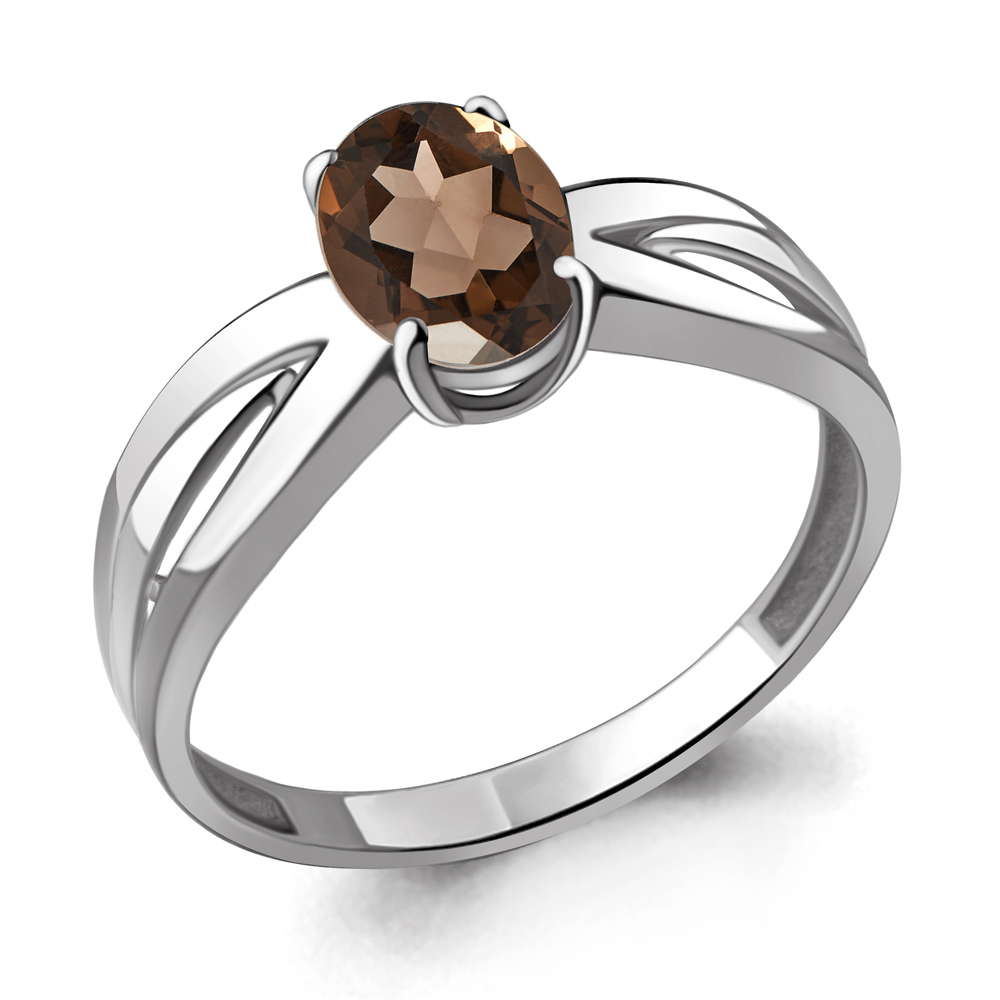 6570301 Кольцо из Серебра с кварцем дымчатым