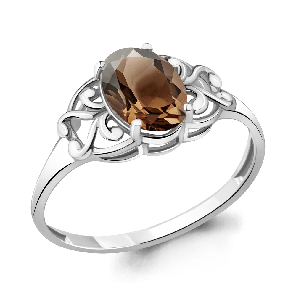 6576001 Кольцо из Серебра с кварцем дымчатым