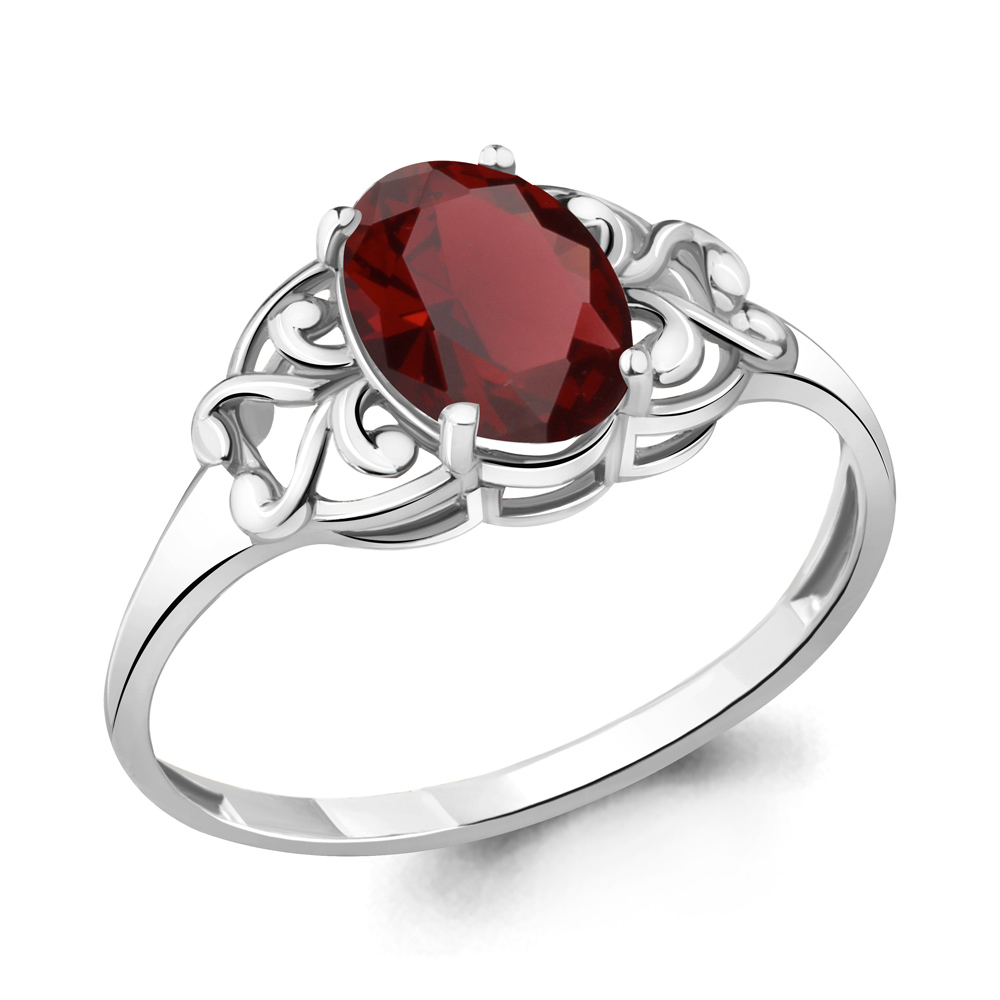6576003 Кольцо из Серебра с гранатом