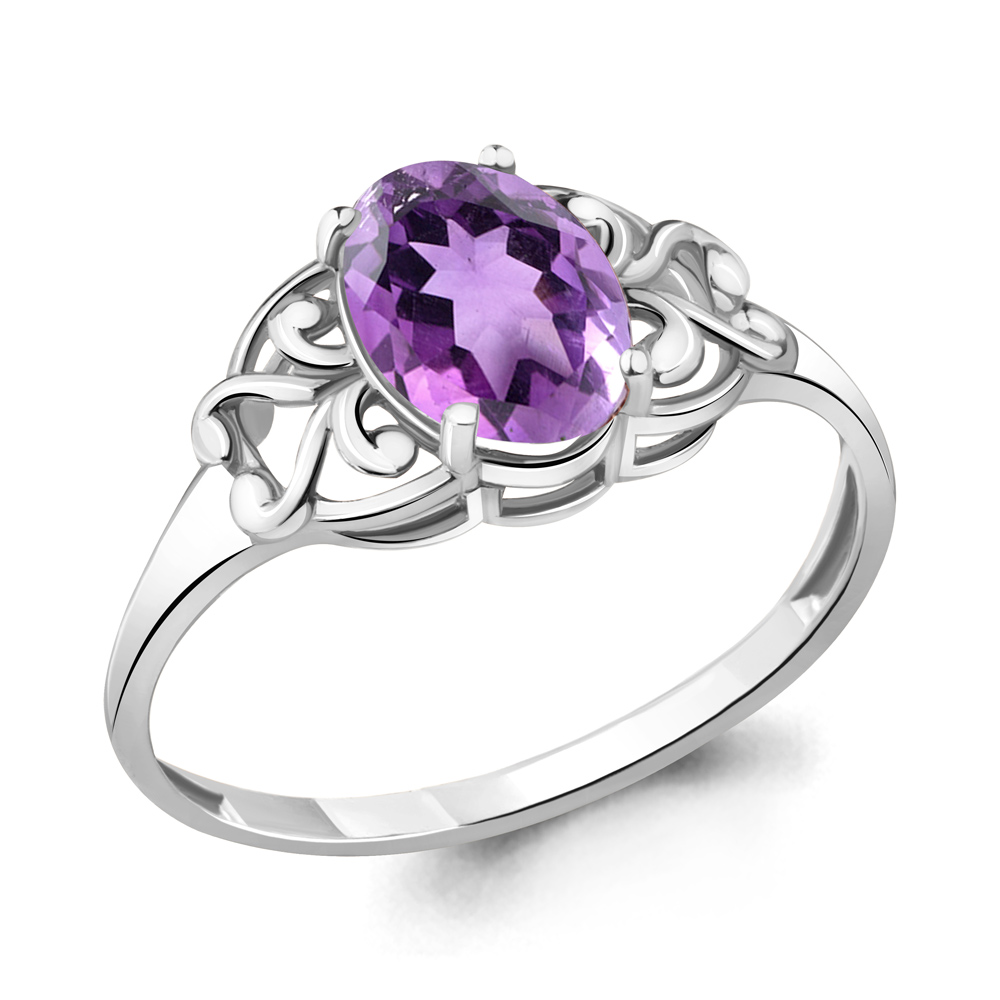 6576004 Кольцо из Серебра с аметистом