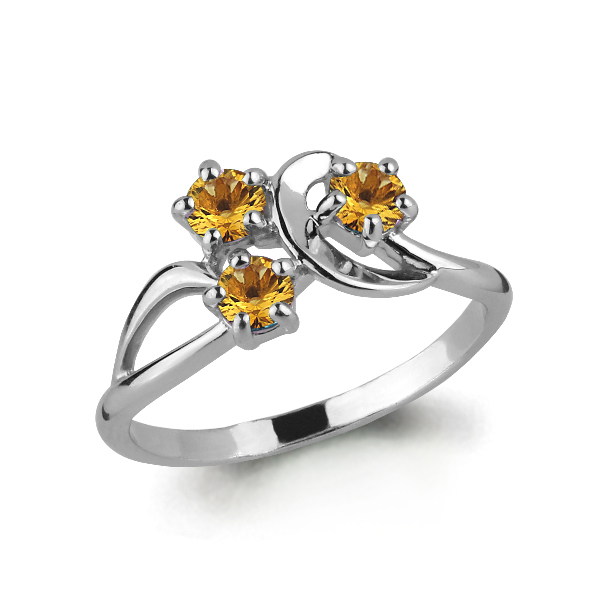 6576106 Кольцо из Серебра с цитринами